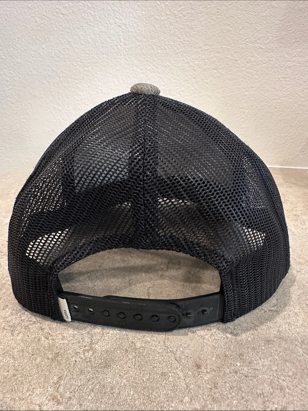 Vuori Olive Corduroy Patch Trucker Hat with Black Mesh